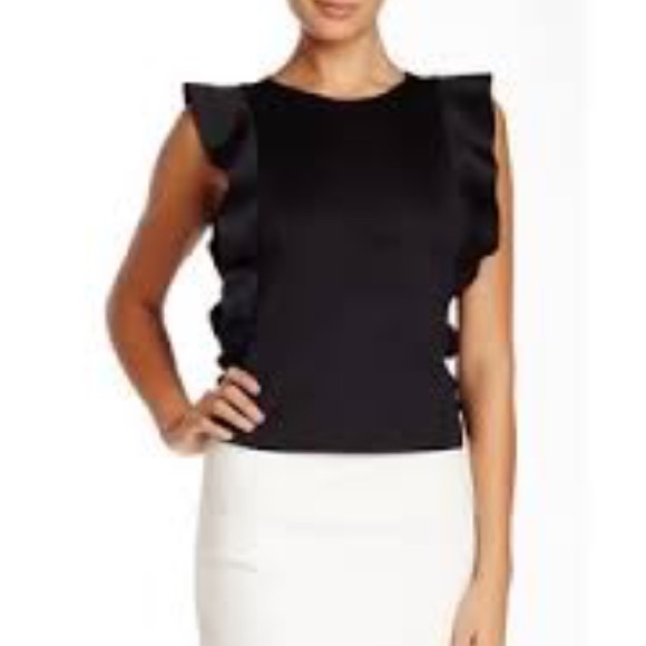 NECESSARY OBJECTS Ruffled Scuba Blouse - Picture 2 of 7